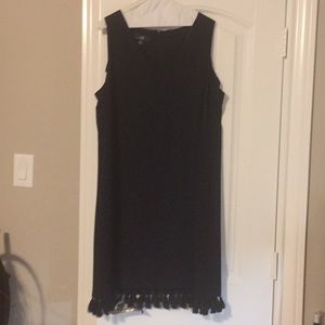 Little Black Dress with Fringe and Pockets